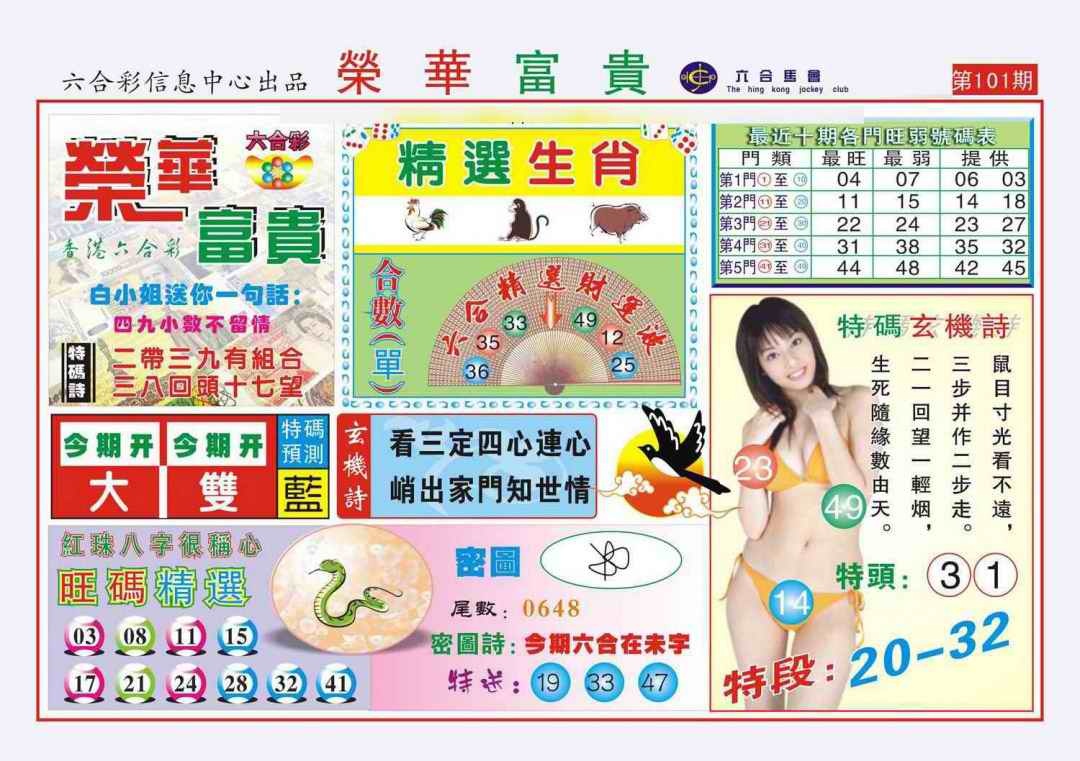 六合彩101期荣华富贵(新图)
