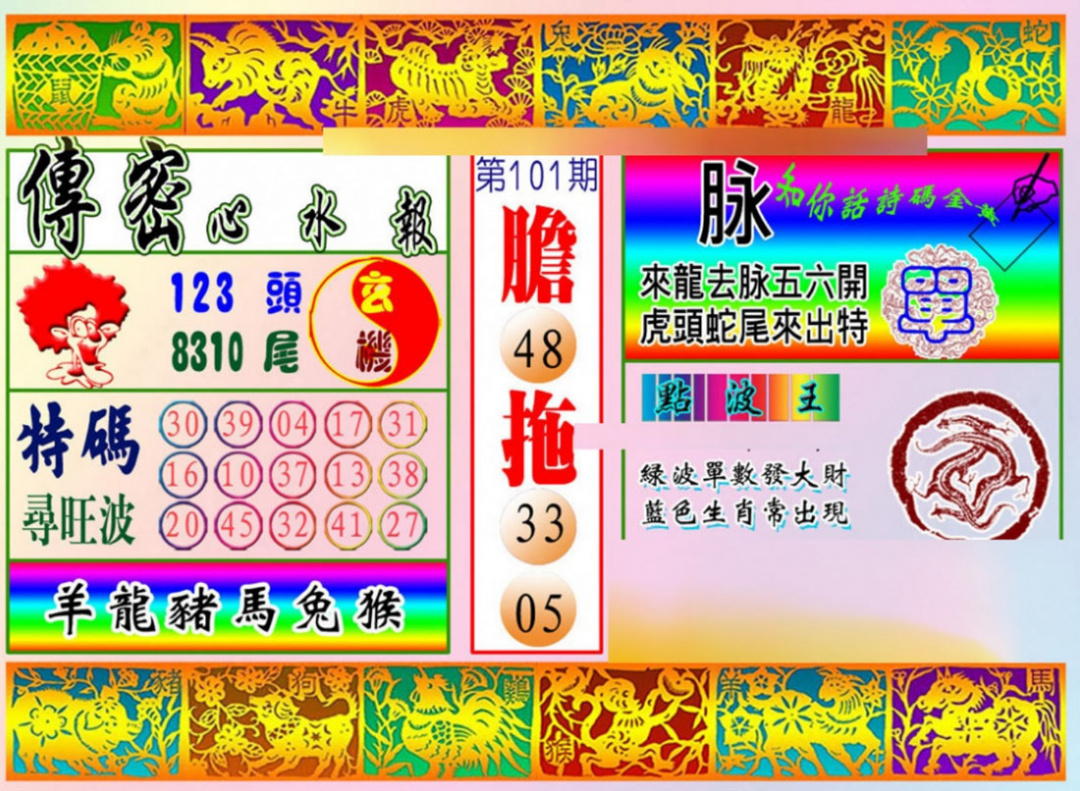 六合彩101期传密心水报