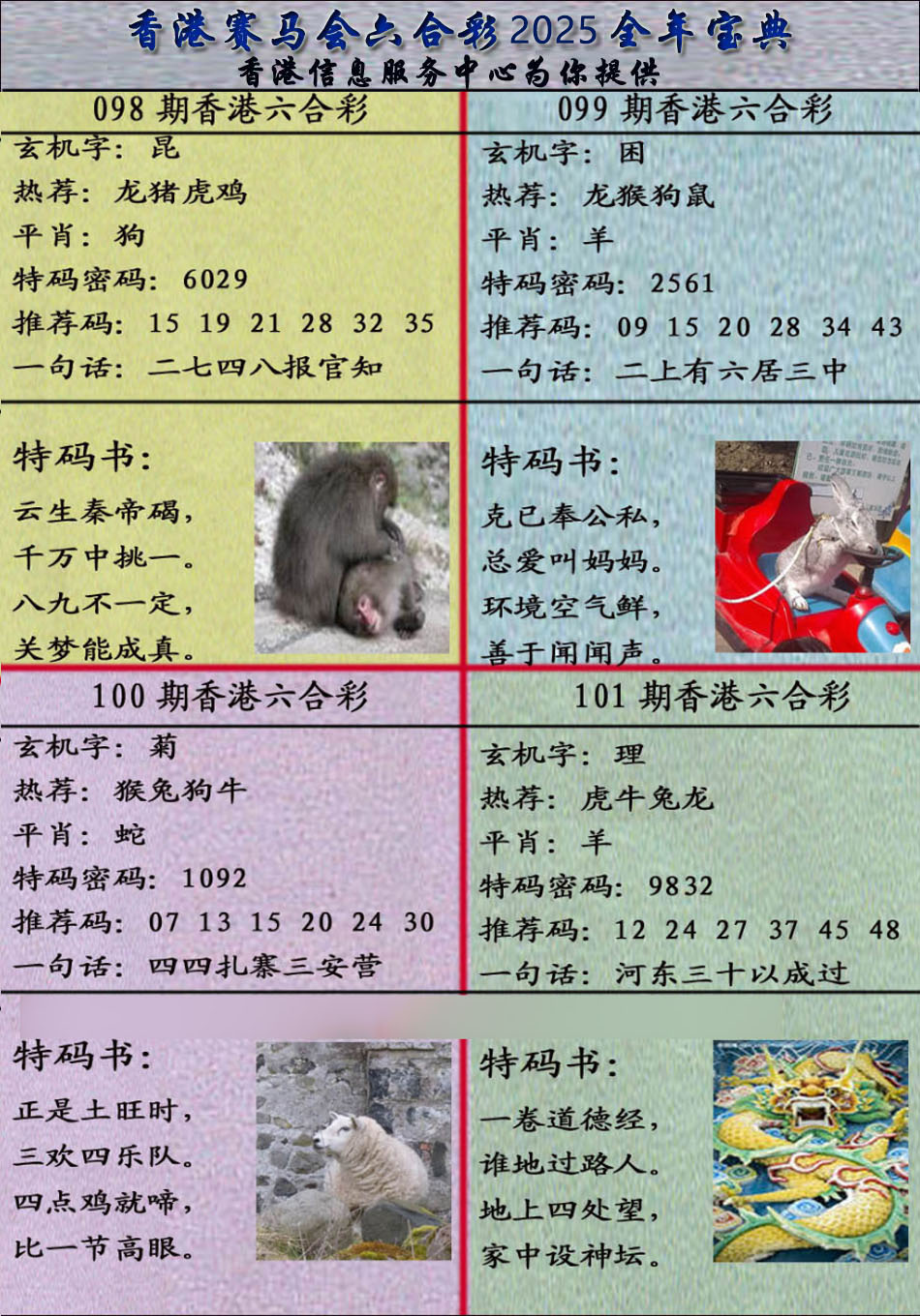 六合彩101期宝典报