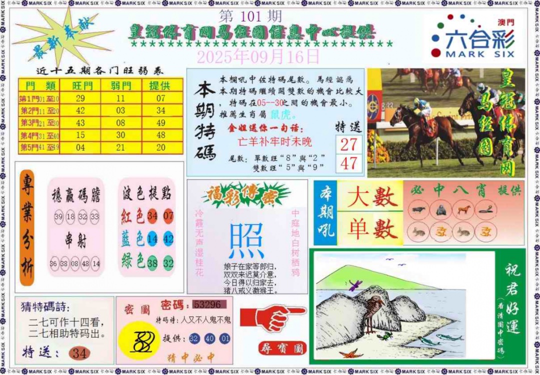 六合彩101期皇冠体育网马经图记录