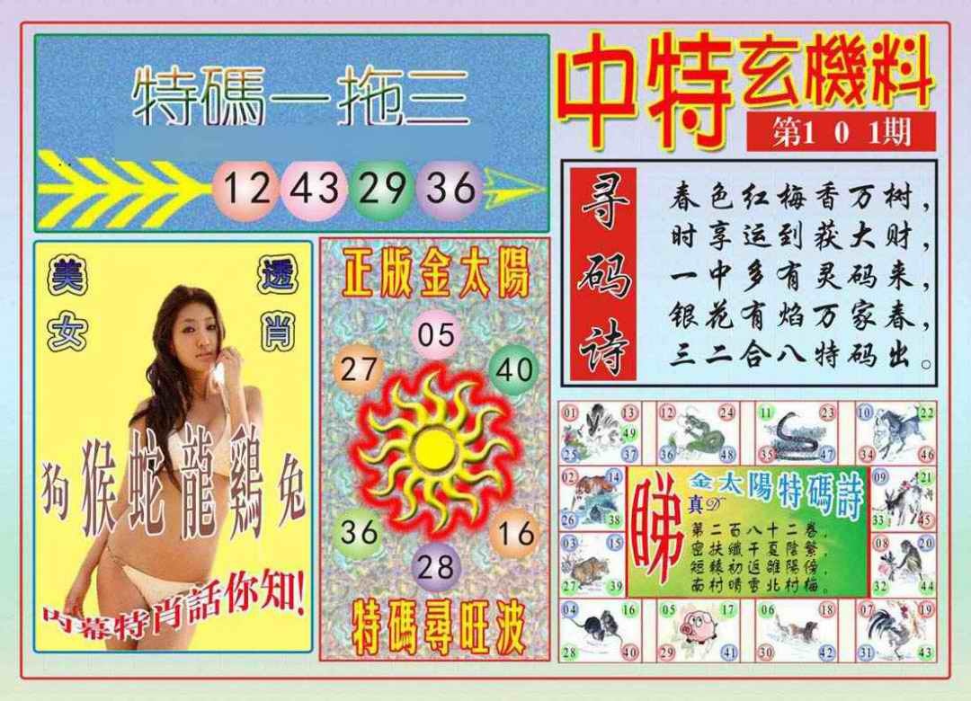六合彩101期中特玄机料
