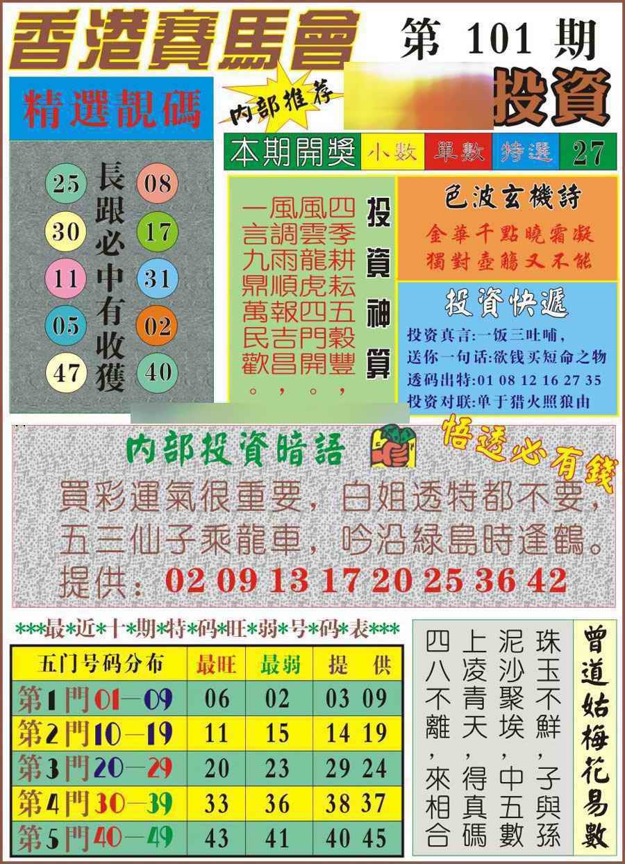 六合彩101期马经投资