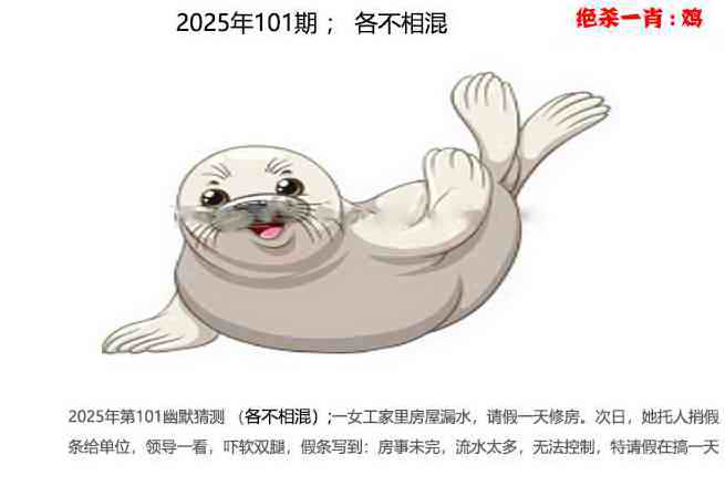六合彩101期幽默猜测