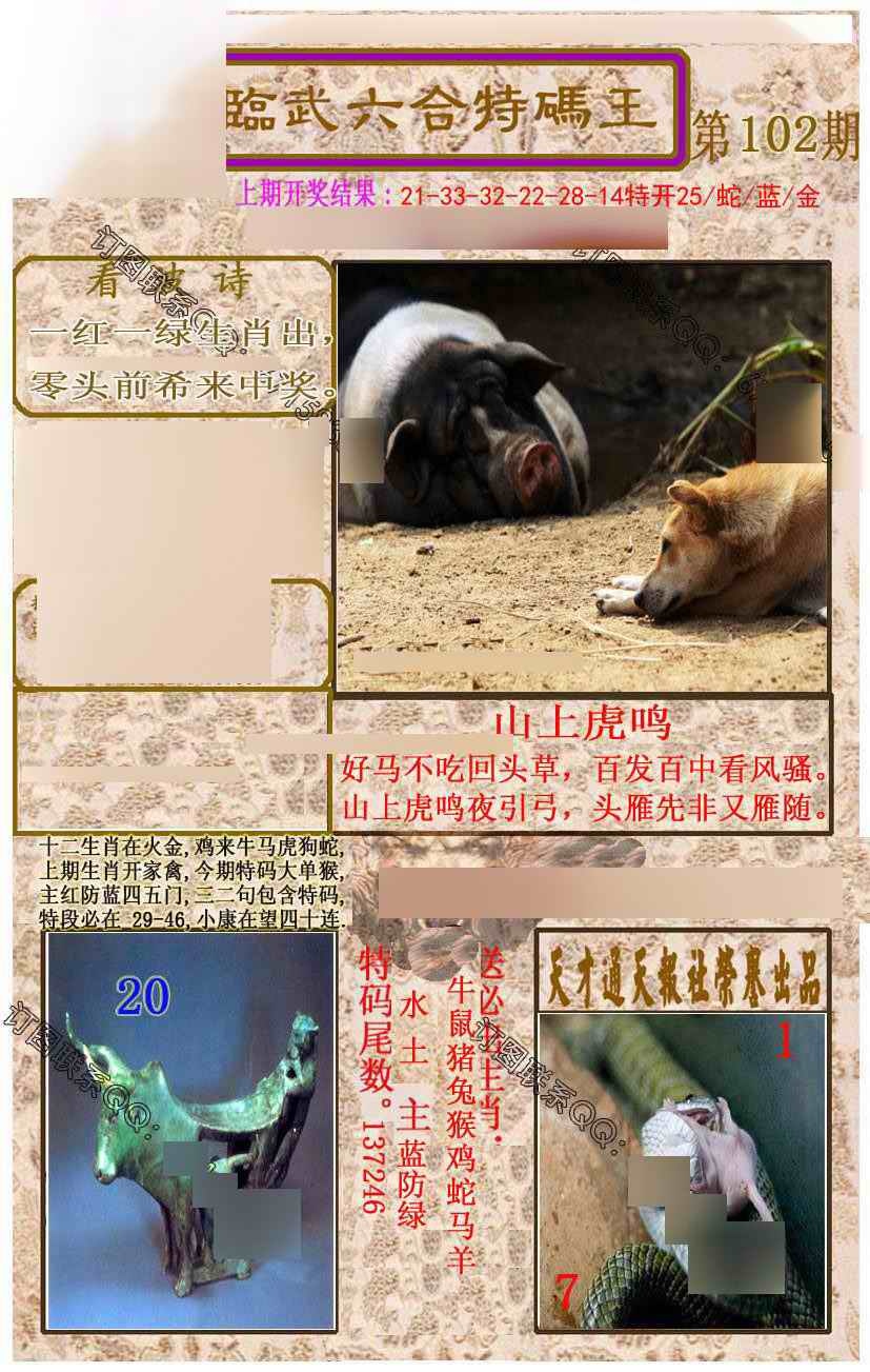 六合彩102期临武六合特码王
