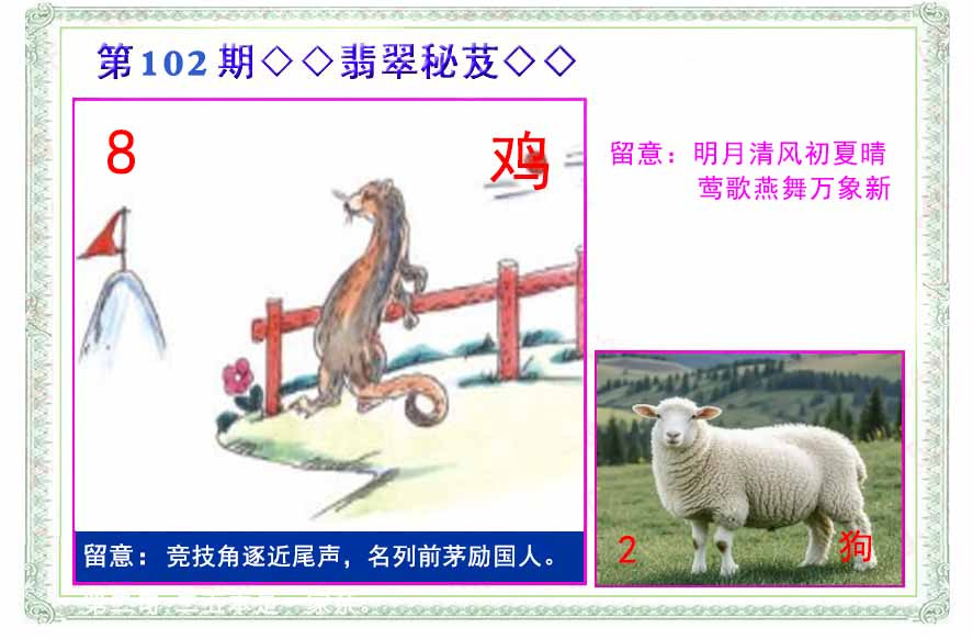 六合彩102期翡翠报