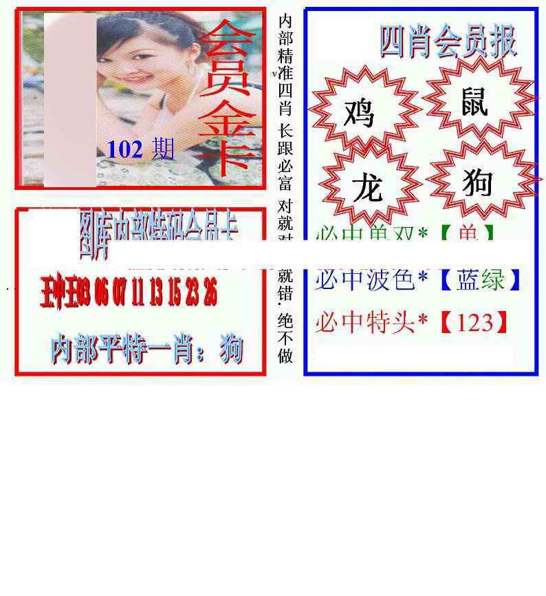 六合彩102期马经四肖会员报(新图)