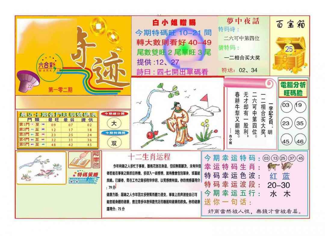 六合彩102期马经奇迹A(新图推荐)