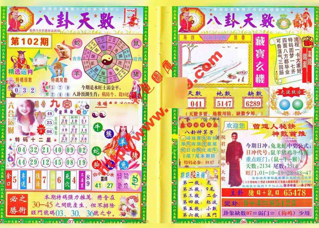 六合彩102期八卦天数