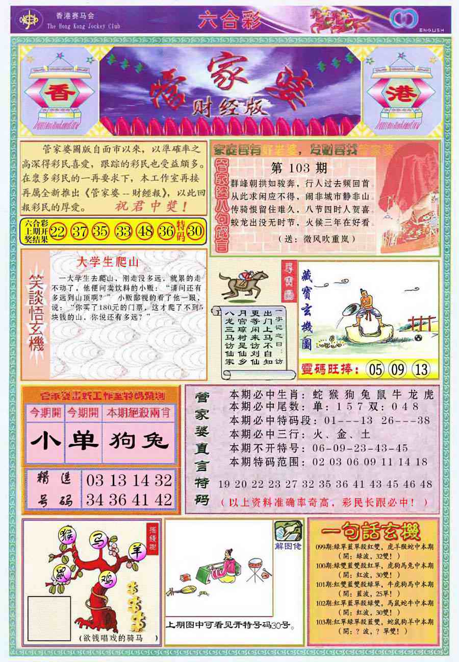六合彩103期管家婆财经版