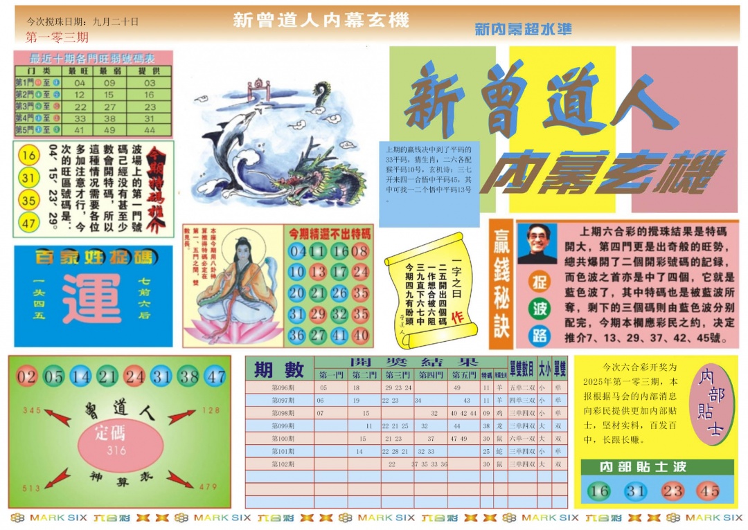 六合彩103期新曾道人内幕A