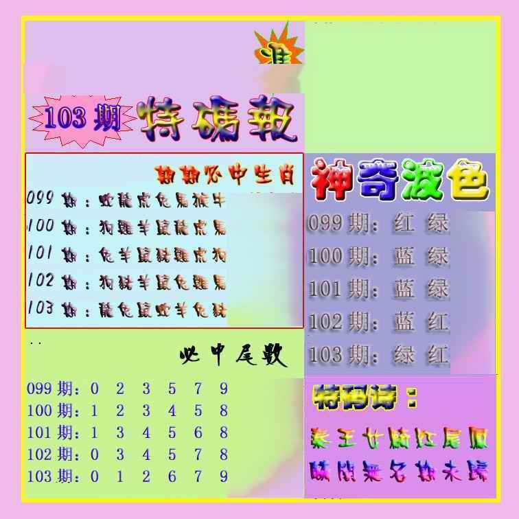 六合彩103期生财有道特码报
