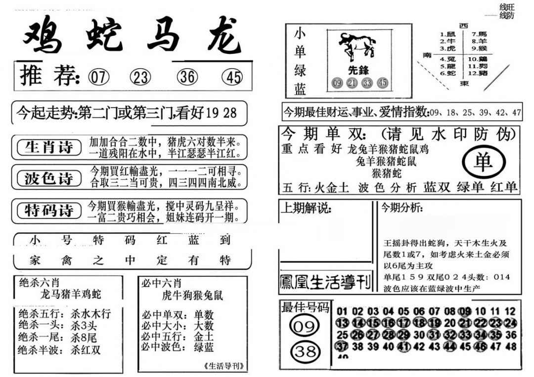 六合彩103期生活快报(新料)