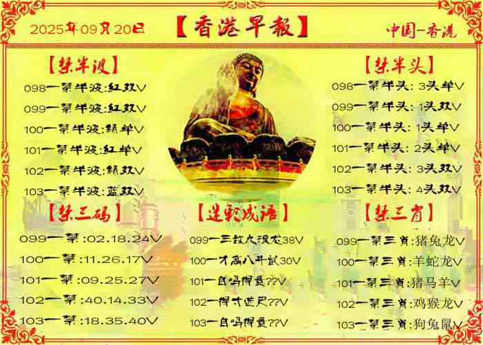 六合彩103期香港早报