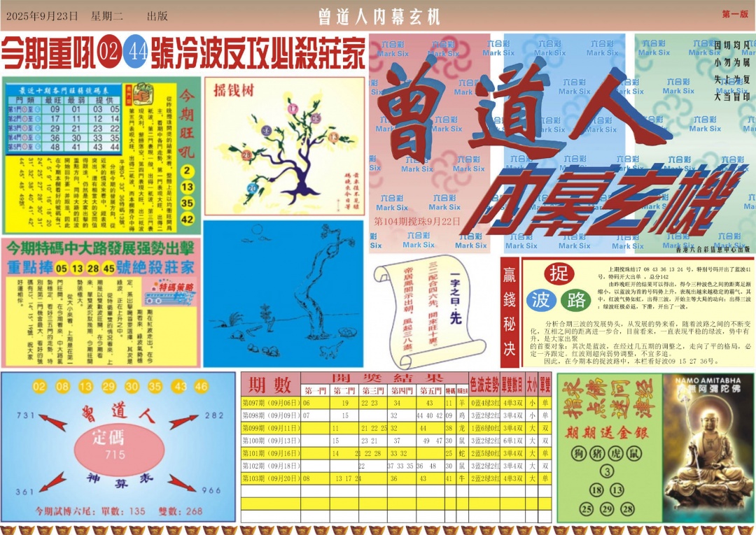 六合彩104期曾道人内幕A