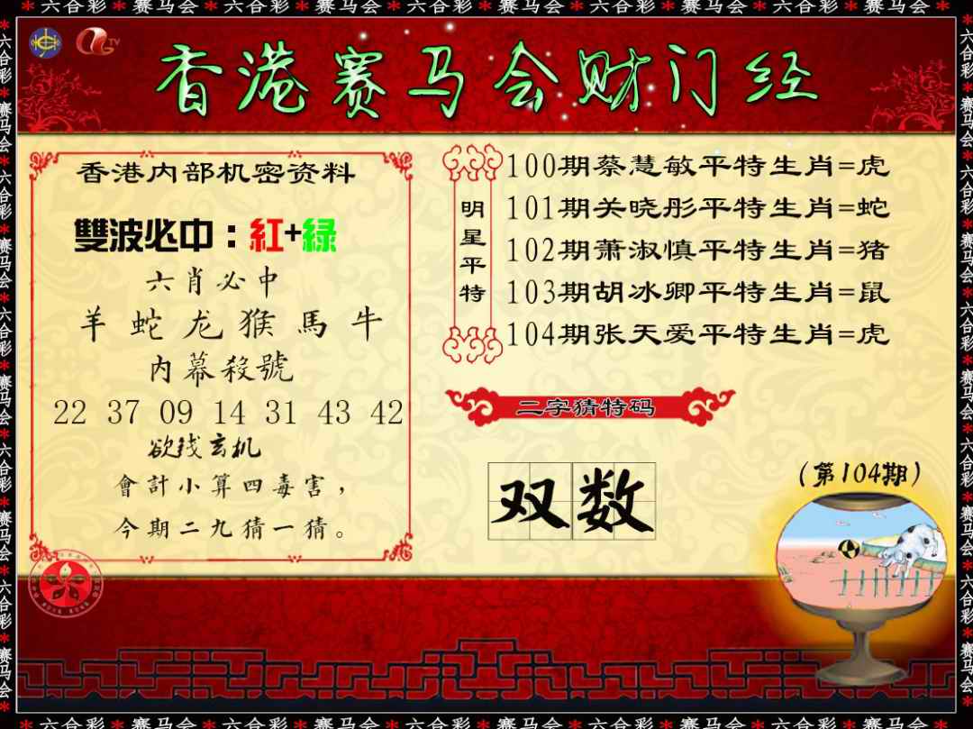六合彩104期财门经