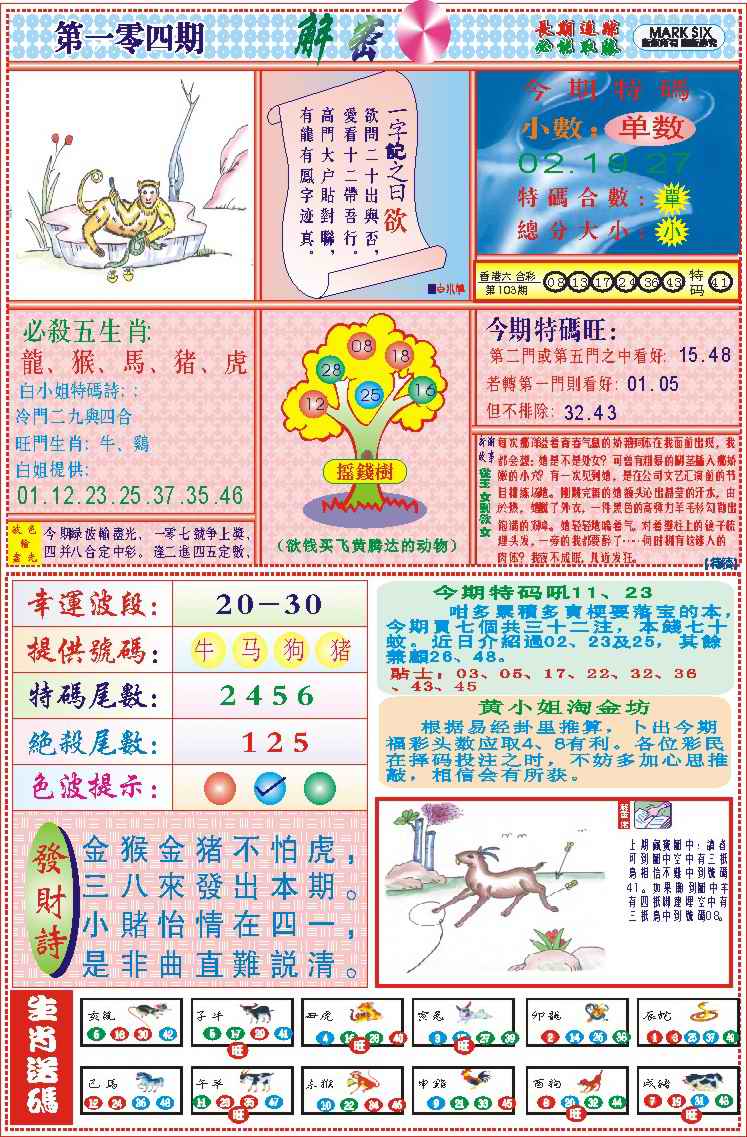 六合彩104期118解密(新图)