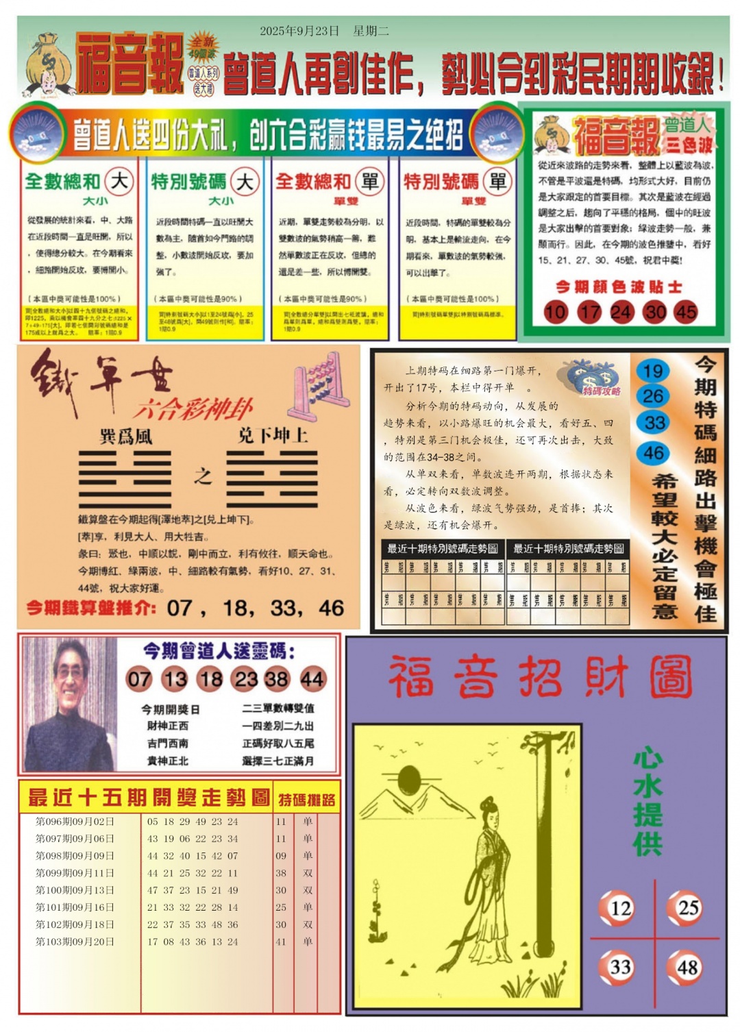 六合彩104期福音报B