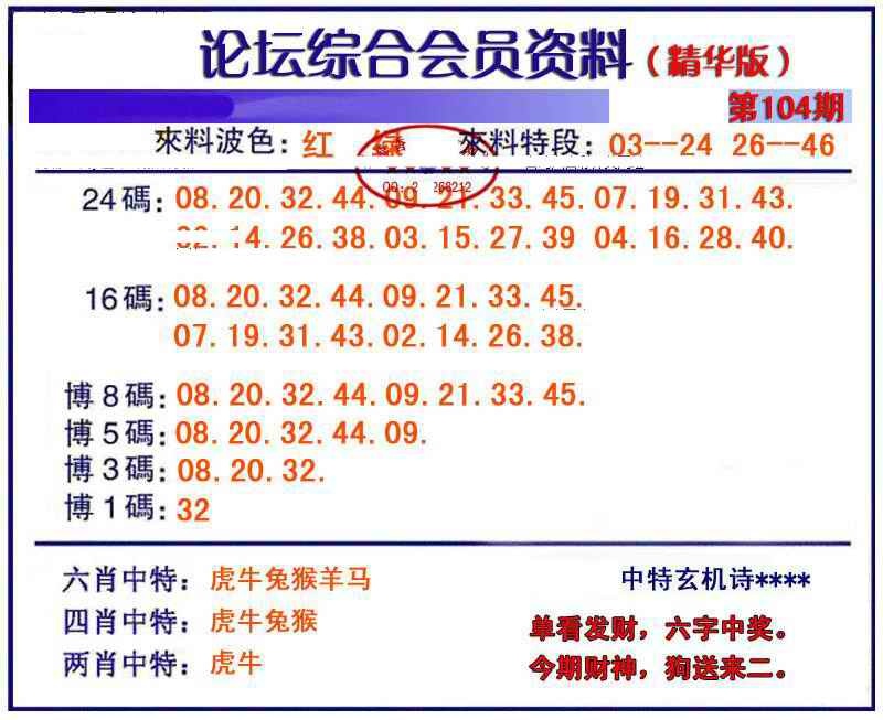 六合彩104期综合会员资料