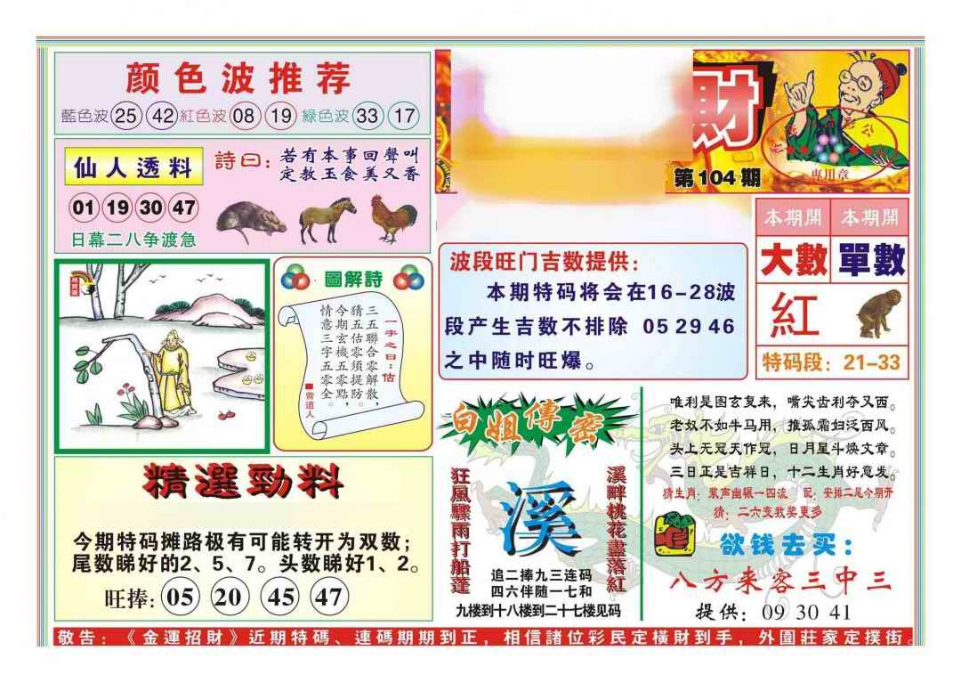 六合彩104期金运招财(新图)