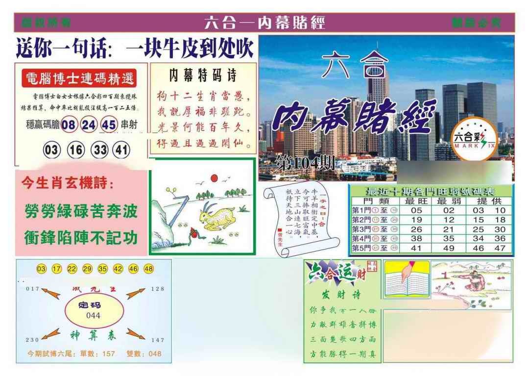 六合彩104期内幕赌经