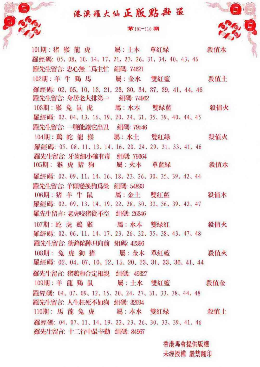 六合彩104期点歌单