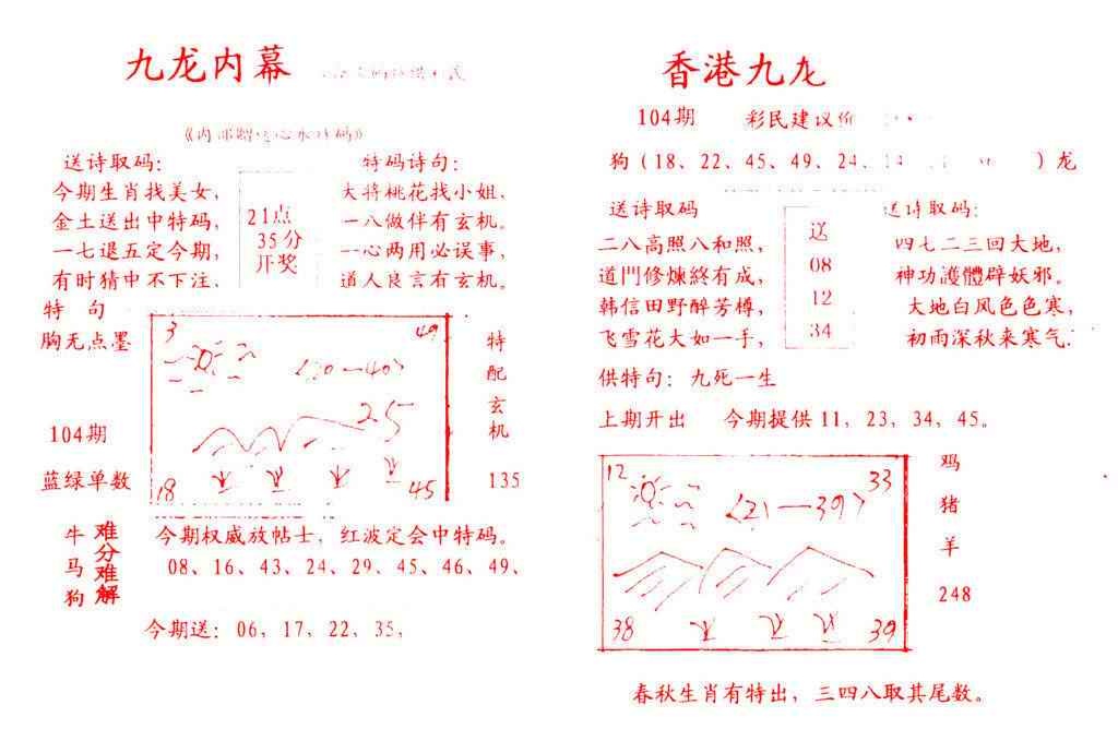六合彩104期九龙内幕