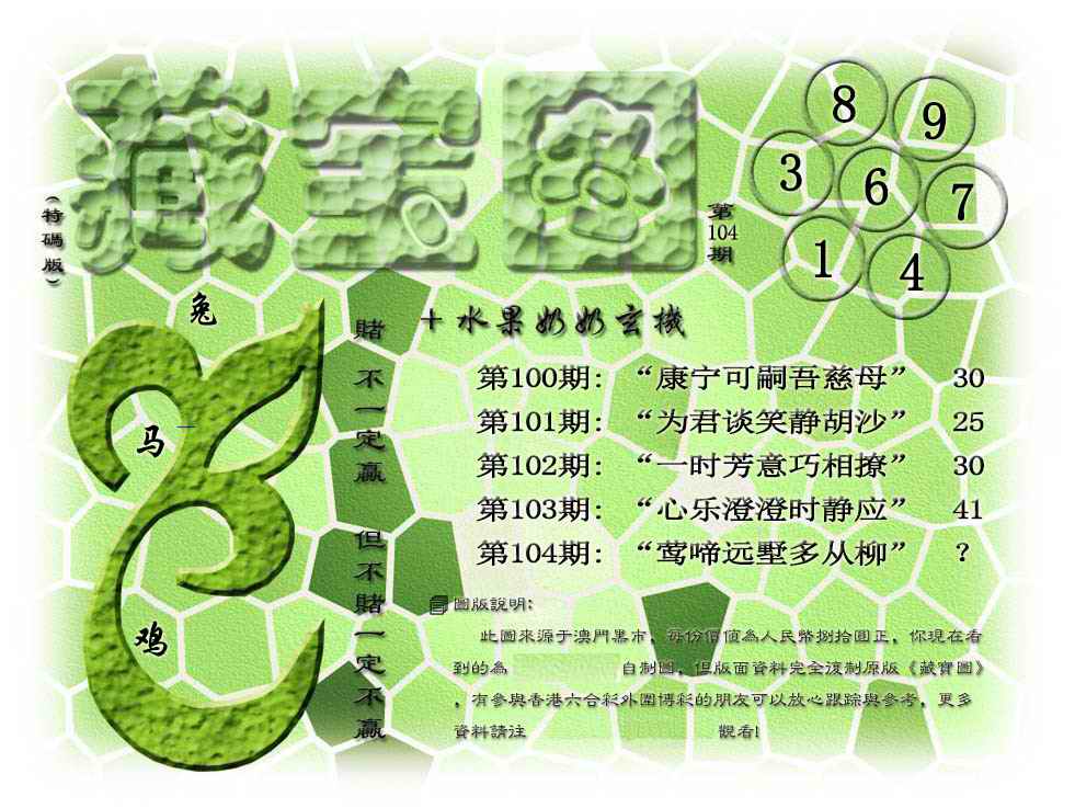 六合彩104期藏宝图(正版)