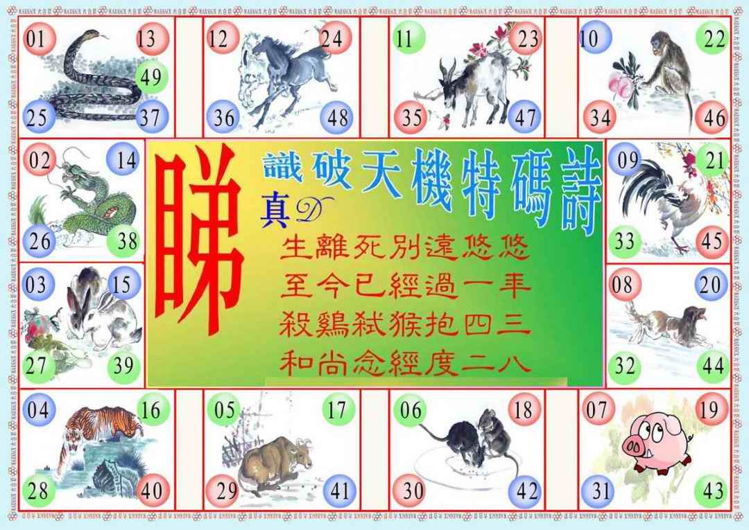 六合彩104期识破天机B版