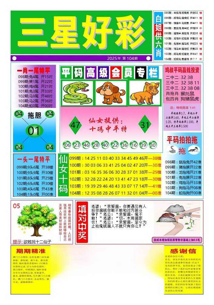 六合彩104期三星好彩4