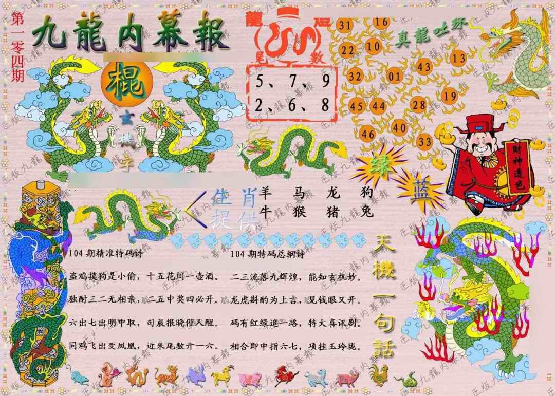 六合彩104期正版九龙内幕报