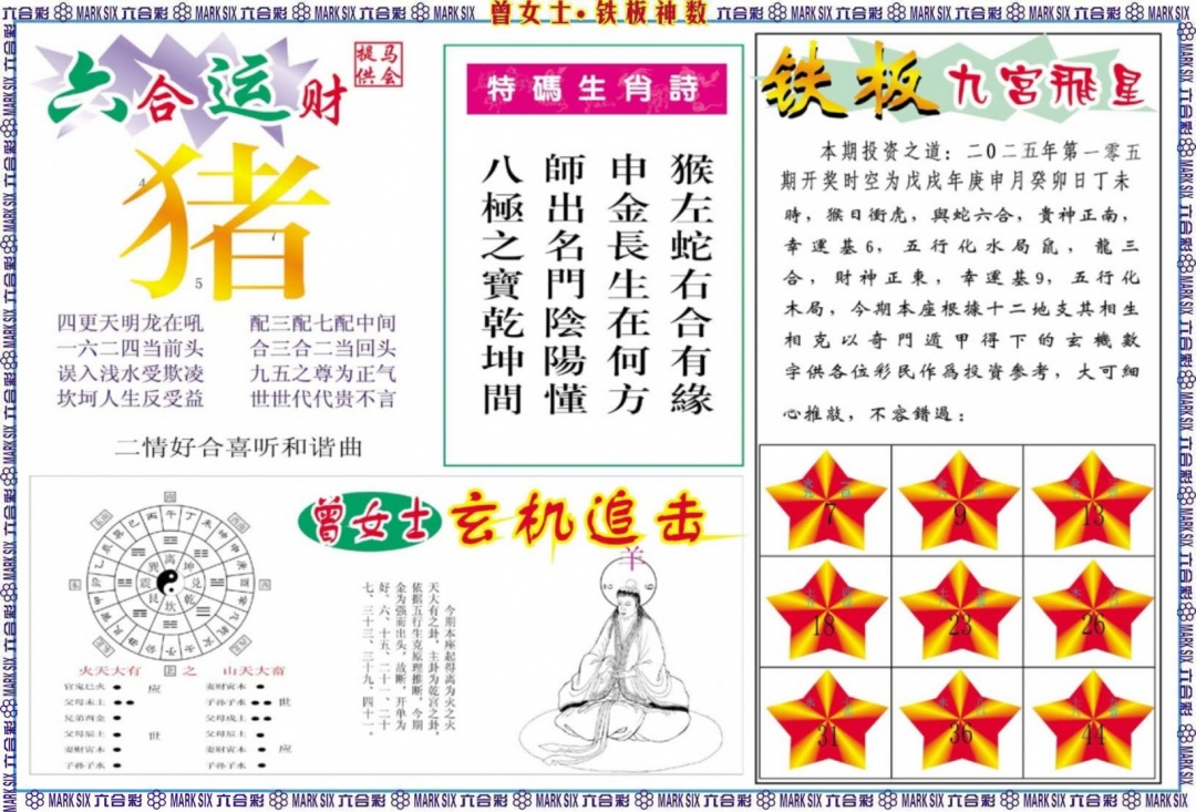 六合彩105期曾女士铁板神数B