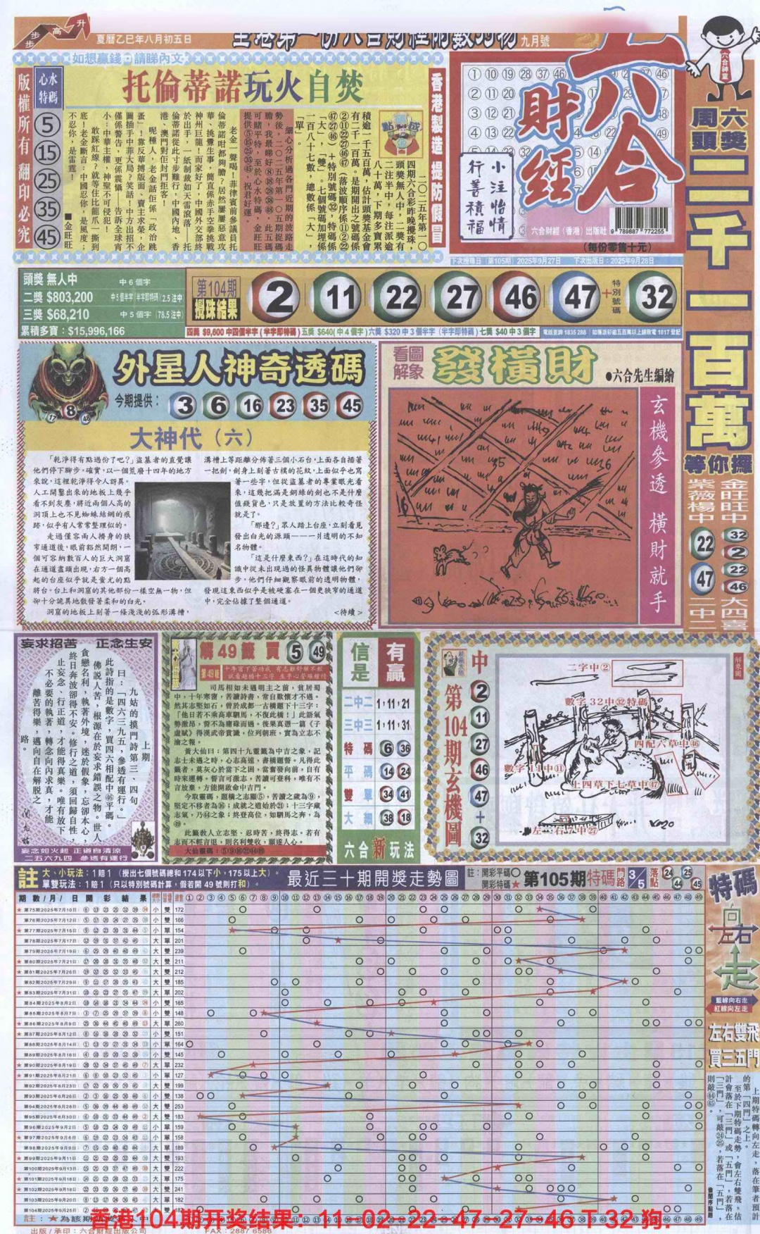 六合彩105期六合财经A加大版
