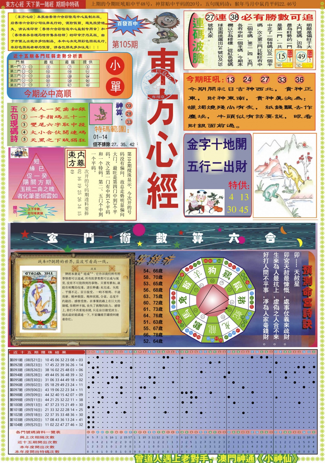 六合彩105期东方心经A