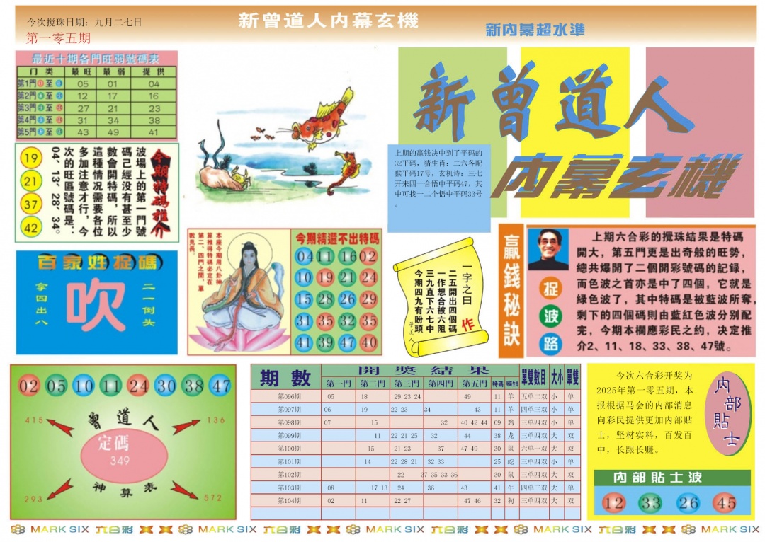六合彩105期新曾道人内幕A