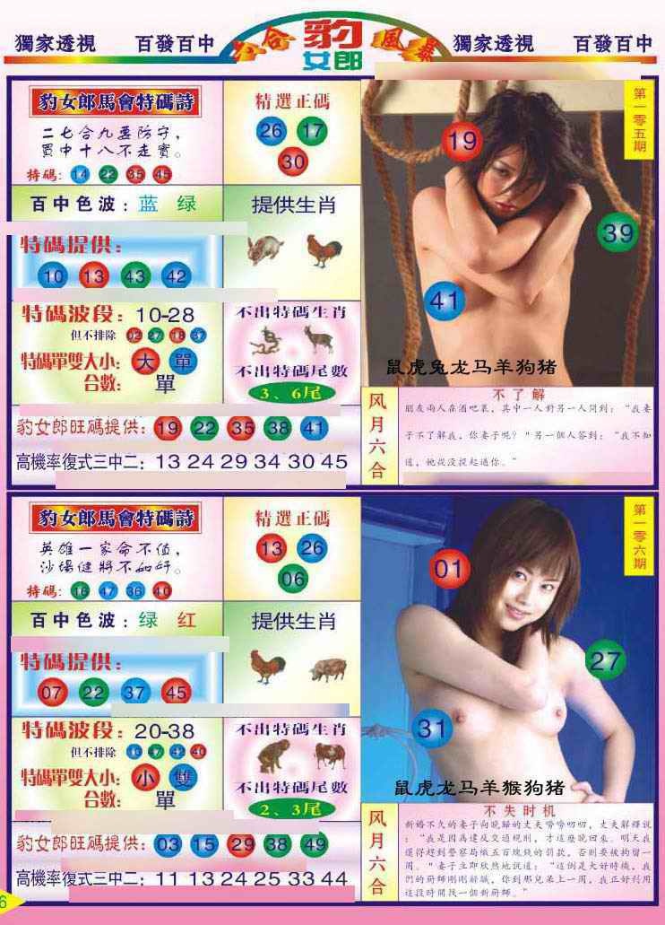 六合彩105期豹女郎