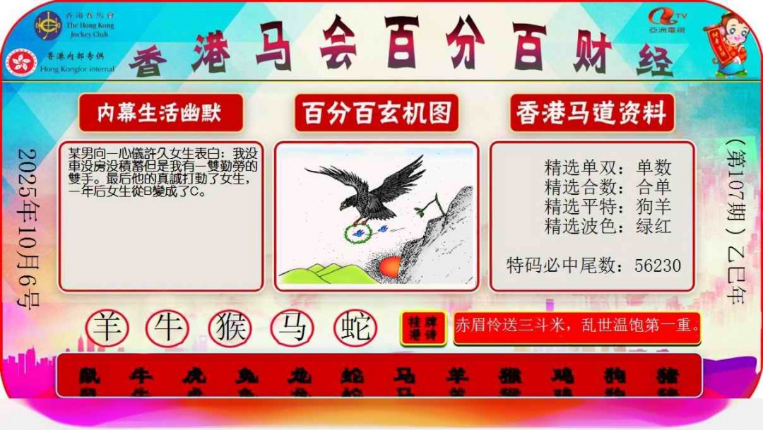 六合彩107期百分百财经