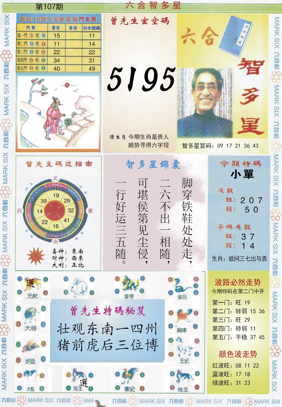 六合彩107期六合智多星