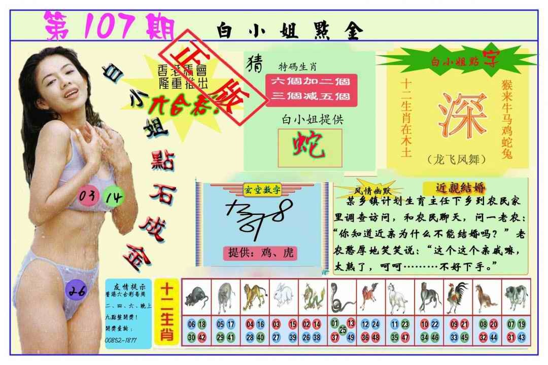 六合彩107期白小姐点金