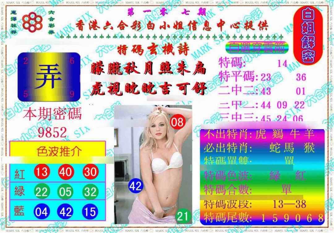 六合彩107期白姐解密《另版》