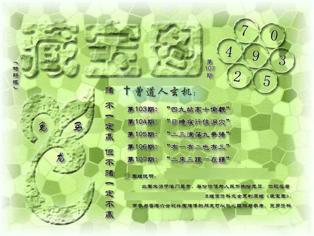 六合彩107期假新藏宝图