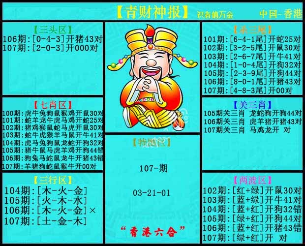 六合彩107期青财神报