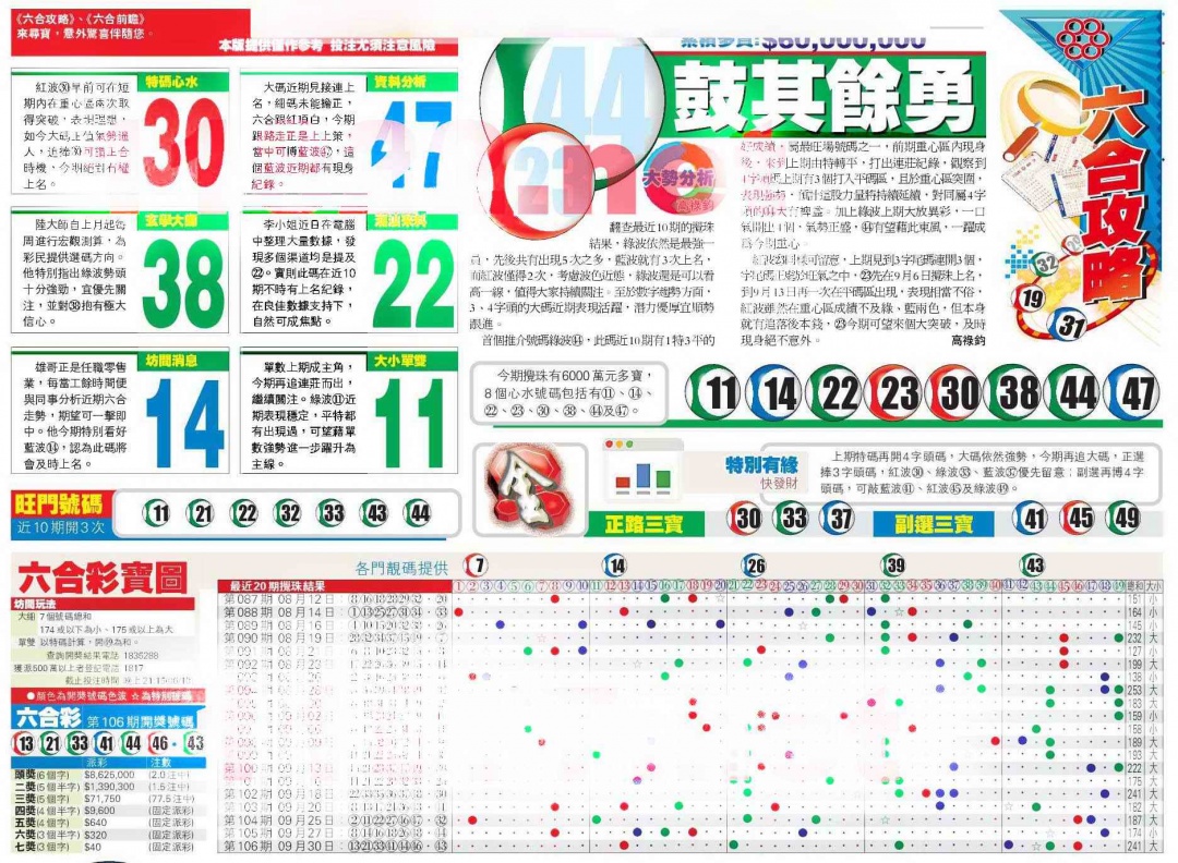 六合彩107期香港商报A