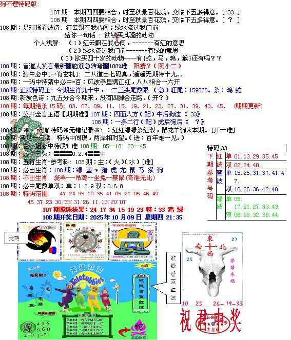 六合彩108期青龙五鬼B