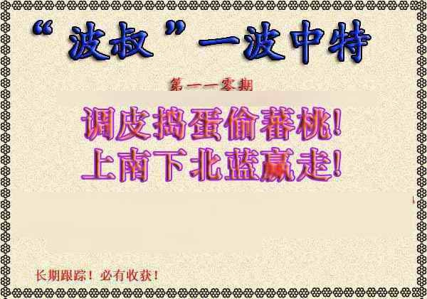 六合彩110期波叔一波中特
