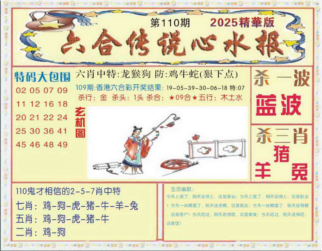 六合彩110期六合传说(心水版)