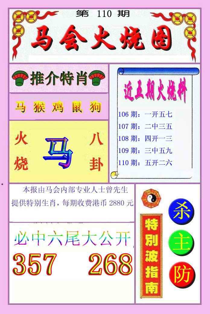 六合彩110期火烧图