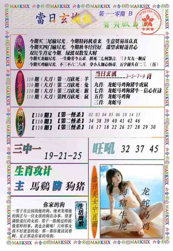 六合彩110期当日玄机-2