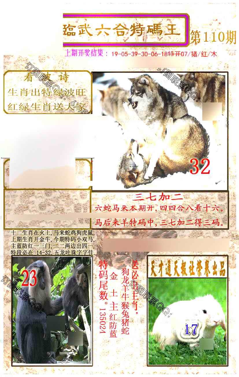 六合彩110期临武六合特码王
