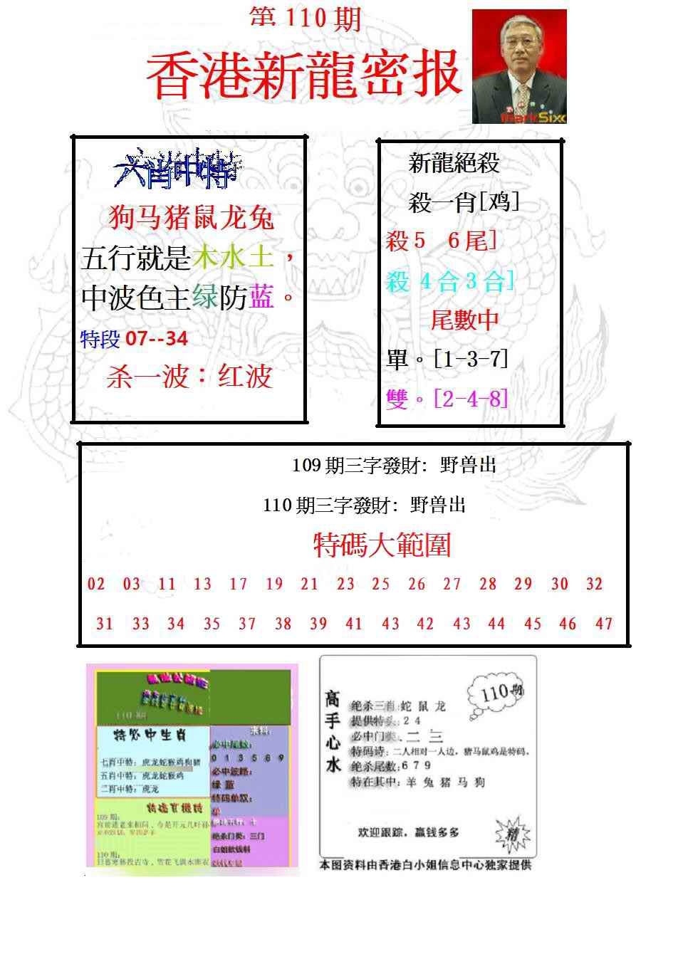 六合彩110期新龙密报