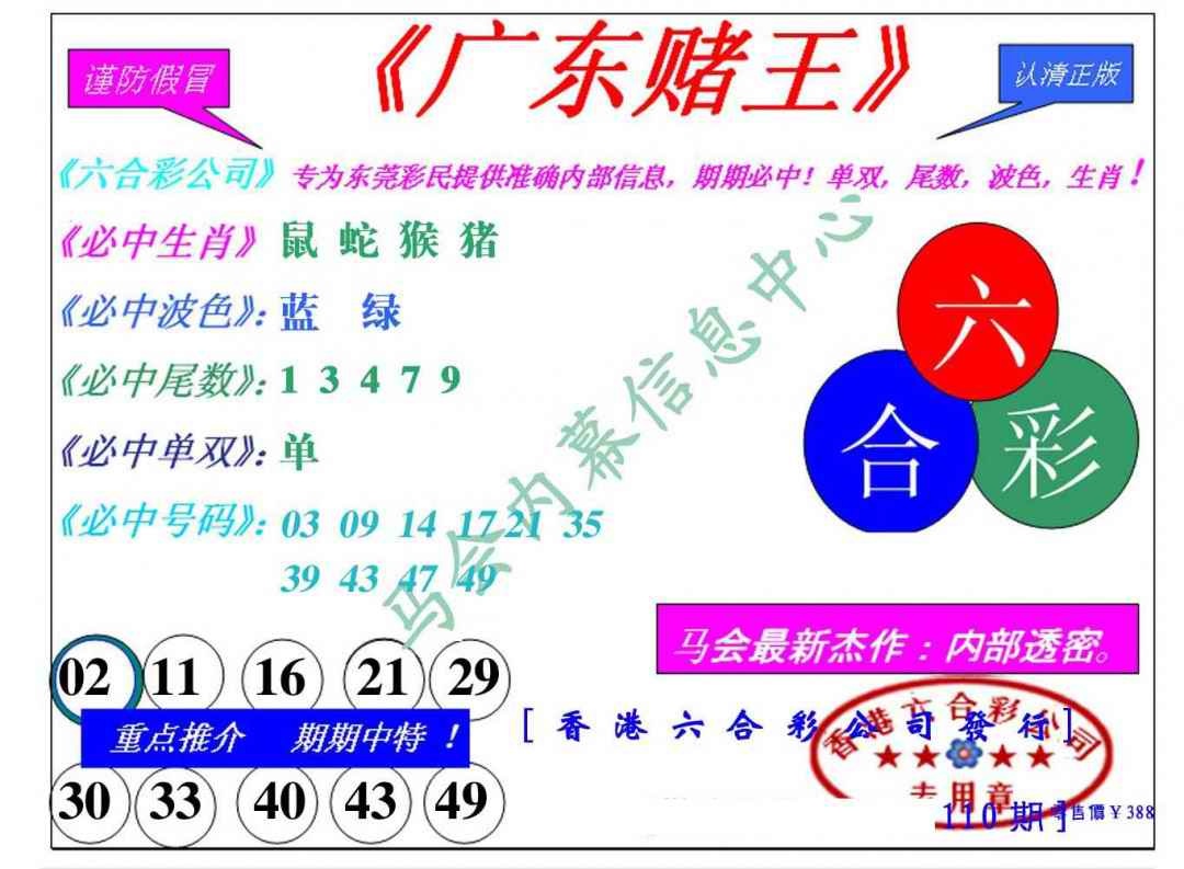 六合彩110期广东赌王